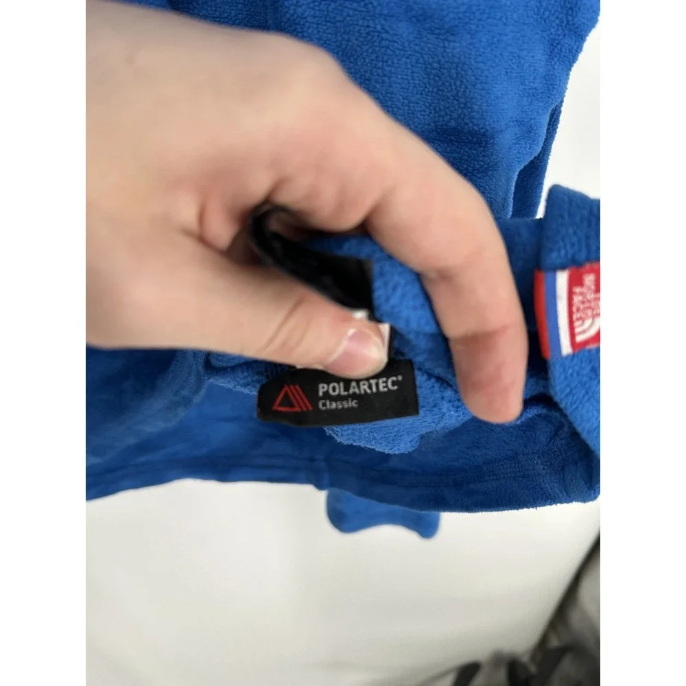 The North Face Sweater Mens XL Blue RU/14 Fleece Mock Neck Quarter 1/4‎ Zip